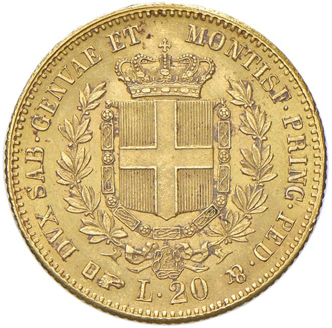 Vittorio Emanuele II, Moneta da 20 lire del Regno di Sardegna (1859)