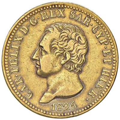Carlo Felice di Savoia, Regno di Sardegna, 40 lire 1825, Genova