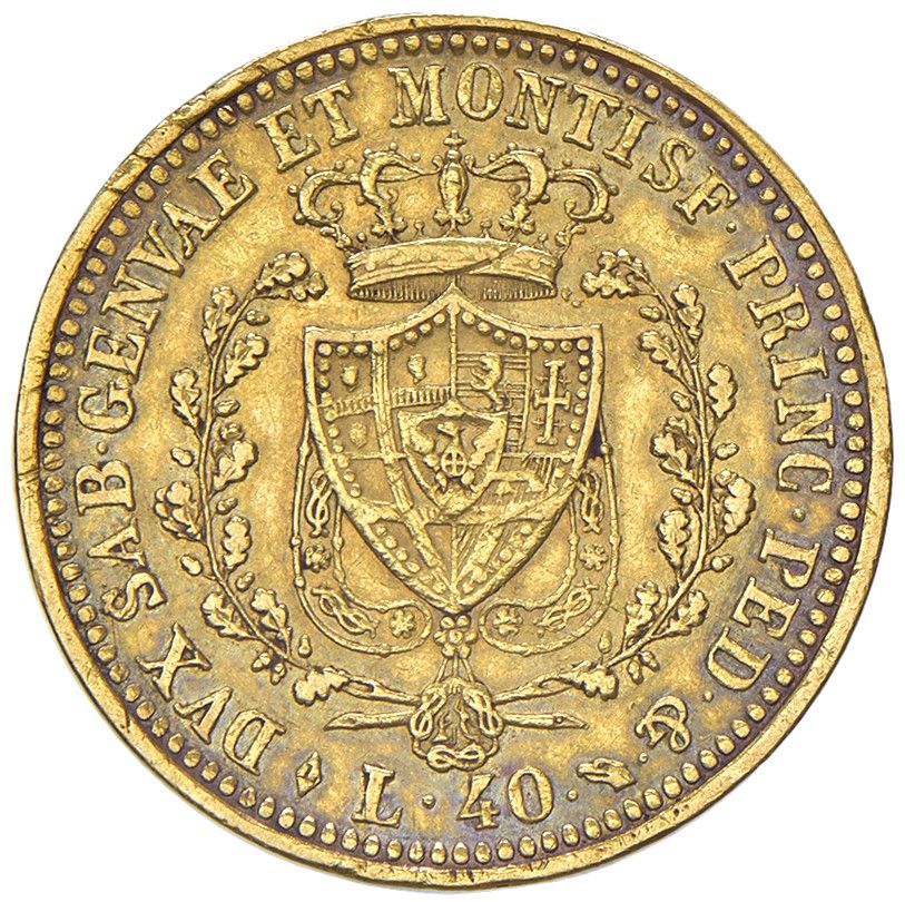 Carlo Felice di Savoia, Regno di Sardegna, 40 lire 1825, Genova