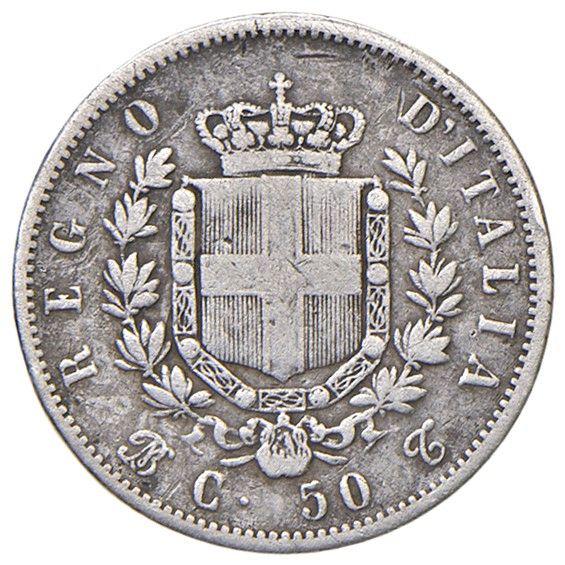 REGNO D'ITALIA, Vittorio Emanuele II, 50 centesimi, 1862, Torino