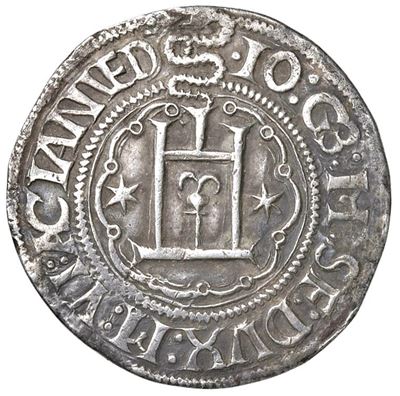 GENOVA, Testone da 20 soldi con effigie di Gian Galeazzo Maria Sforza (1488-1494)