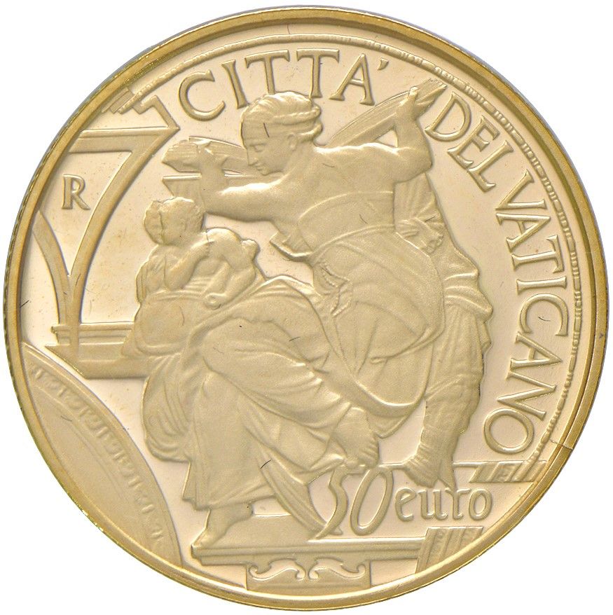 Papa Francesco, Moneta commemorativa da 50 euro (2014), 450° anniversario della morte di Michelan...
