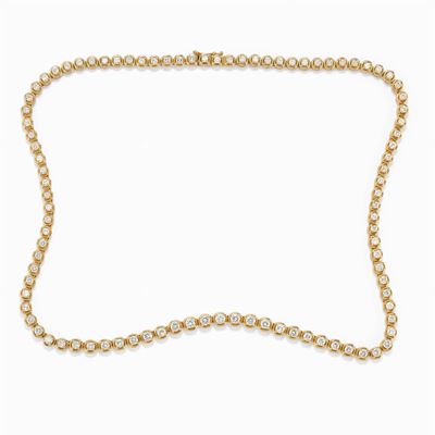 Collana Tennis in Oro 18k e Diamanti
