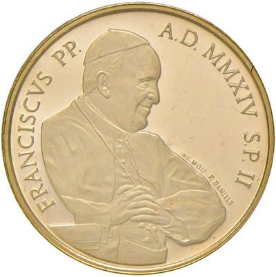 Papa Francesco, Commemorazione del 450° anniversario della morte di Michelangelo, 20 euro in oro ...