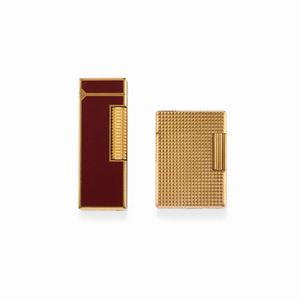 Two gold plated lighters, Dupont & Dunhill