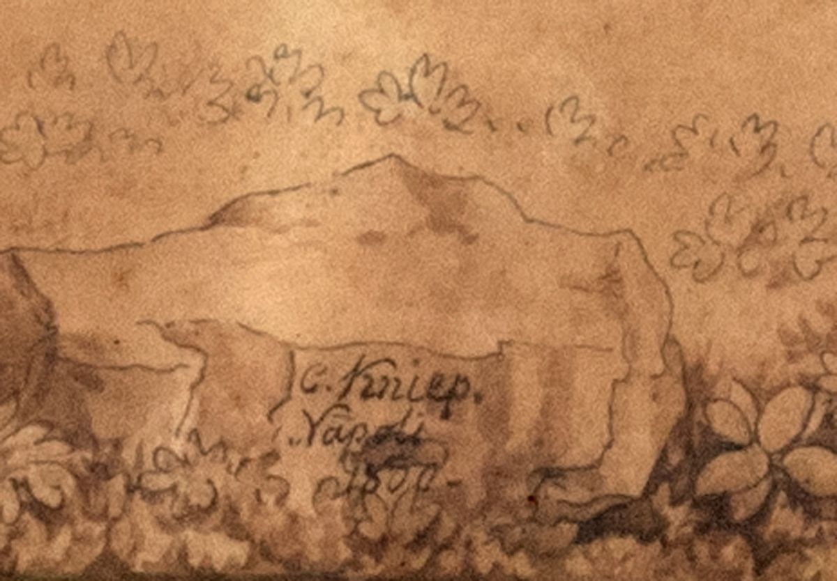 Attribuito a Christoph Heinrich Kniep (hildesheim 1755 - Napoli 1825) - Paesaggio Campano con Acq...