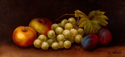 Coppia di Nature Morte con Uva e Altra Frutta