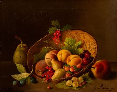 Natura Morta con Cesto di Frutta Estiva