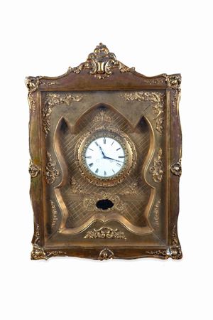 Wall clock in carved and gilded wood, Vienna 19th century