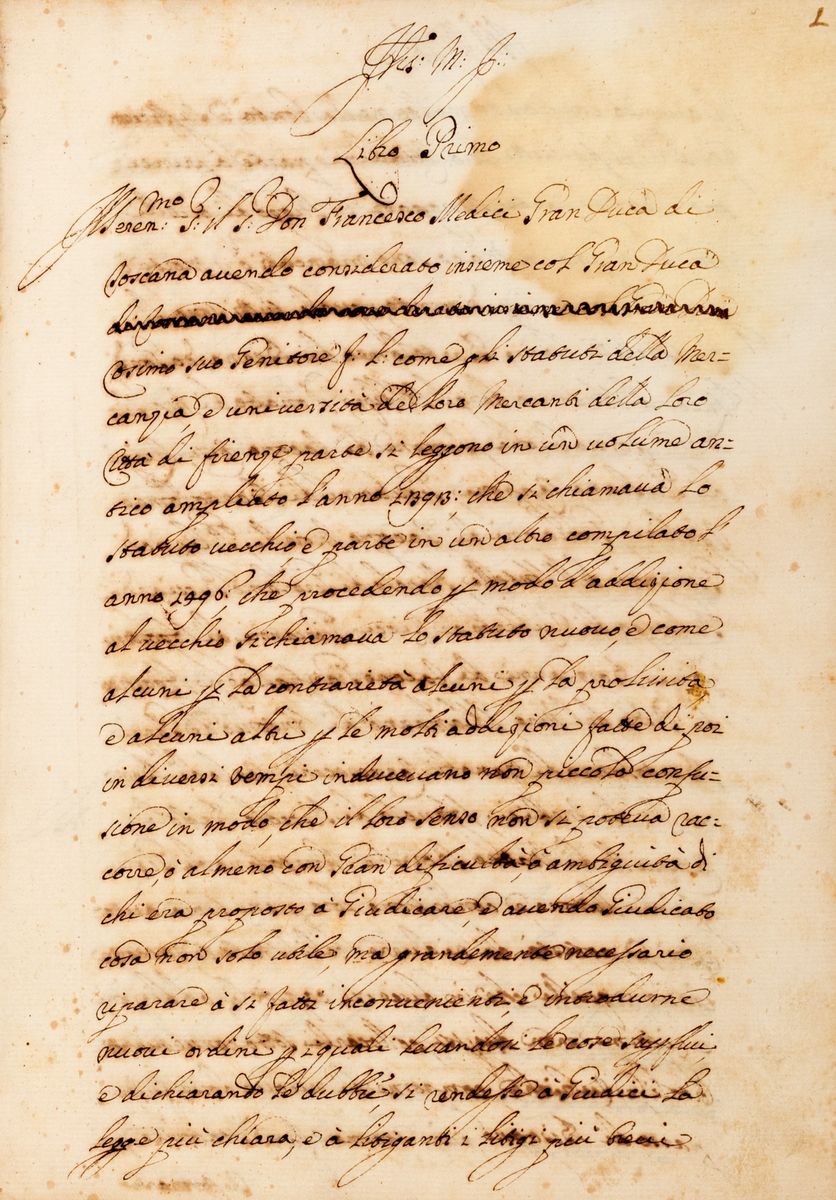 Antonio Sigismondo Vinci - Statuto della Mercanzia di Firenze