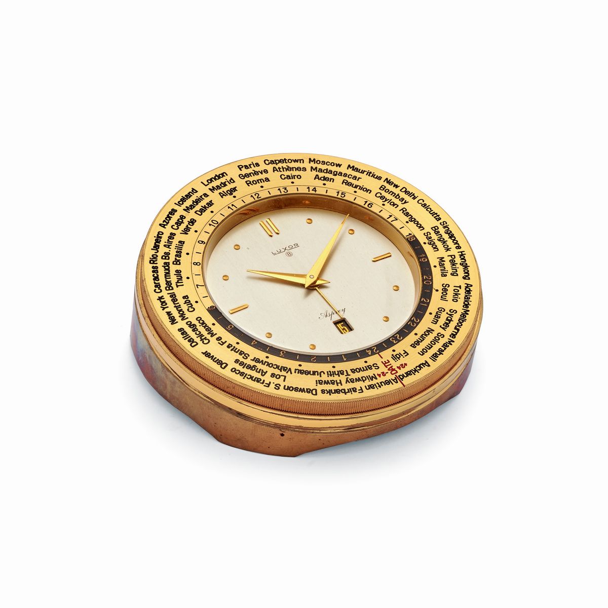Luxor - for Asprey alarm & worldtimer desk clock, '60s | Watches