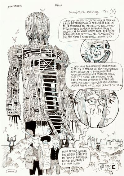 The Wicker Man - pastello e china su cartoncino