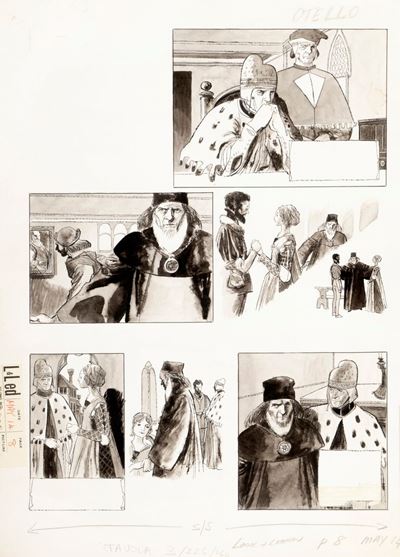 Othello: The Moor of Venice, matita, china e acquerello su cartoncino