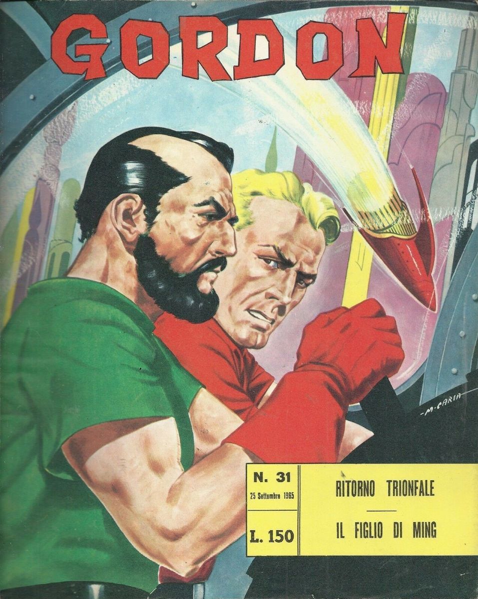 Mario Caria - Flash Gordon - Ritorno trionfale, tempera su cartone