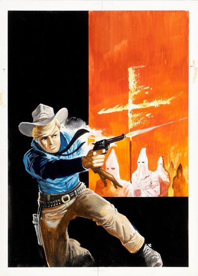 El Gringo - La croce di fuoco, tempera su cartone