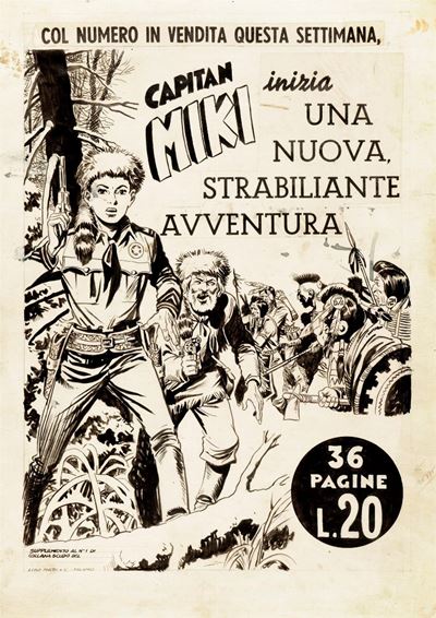 Capitan Miki, matita e china su cartoncino