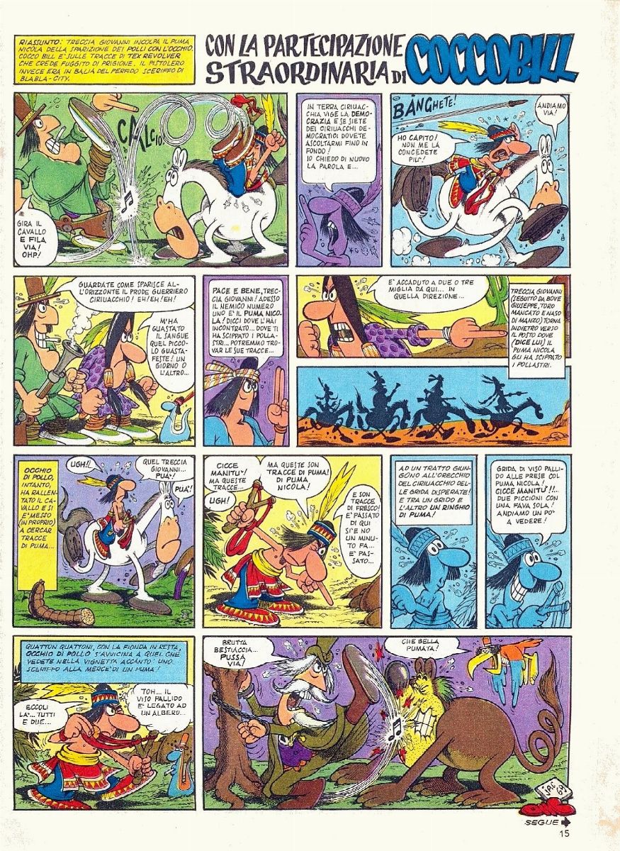 Benito Jacovitti - Cocco Bill - Occhio di Pollo e... i polli con l'occhio, matita e china su cart...