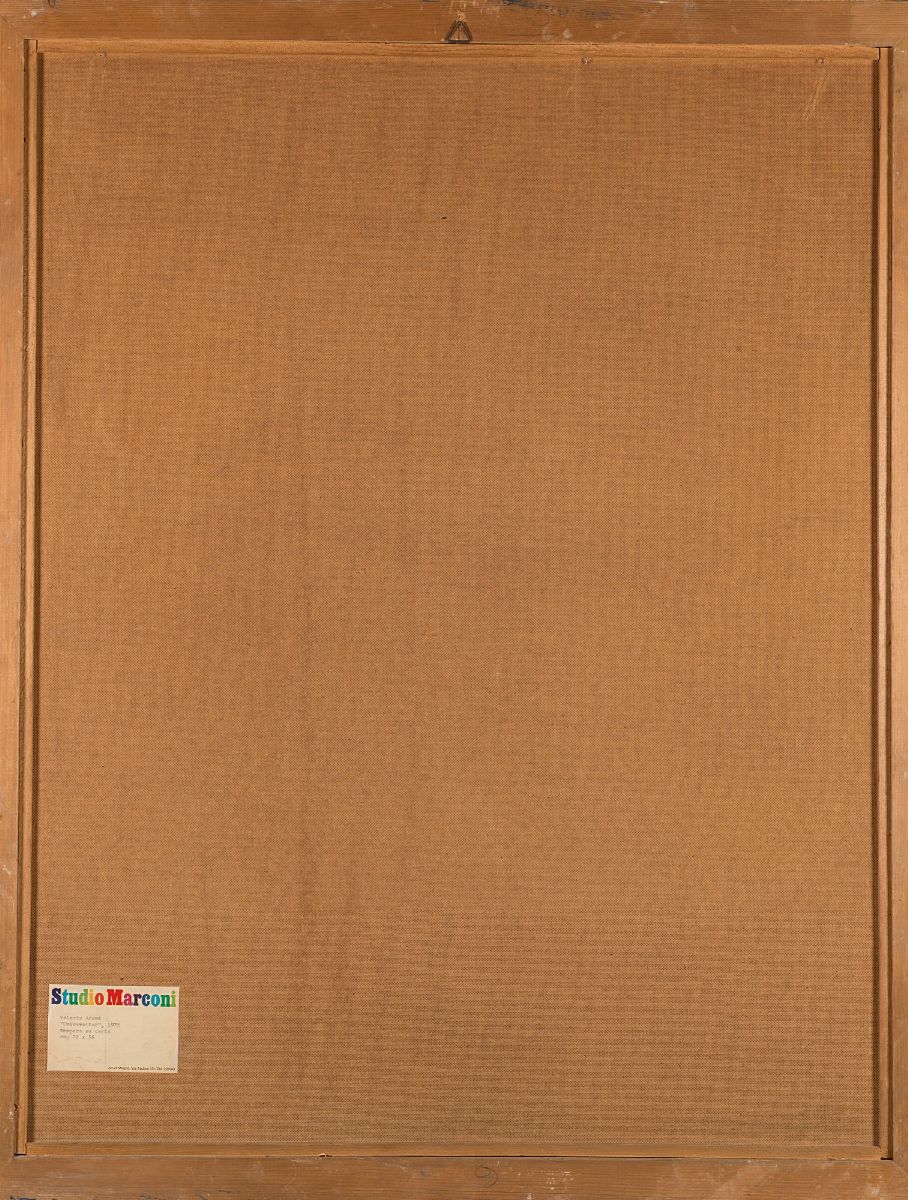 Valerio Adami - Universität (L'università di Lipsia al tempo di Nietzsche), tempera su carta