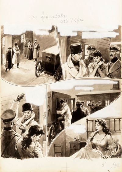 La fidanzata dell’alfiere, matita, china, acquerello e biacca su cartoncino, 1954