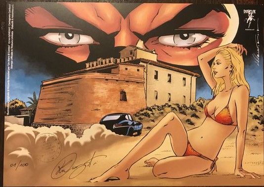 Riccardo Nunziati - Illustrazione per 'Un mare di comics', matita e china su cartoncino
