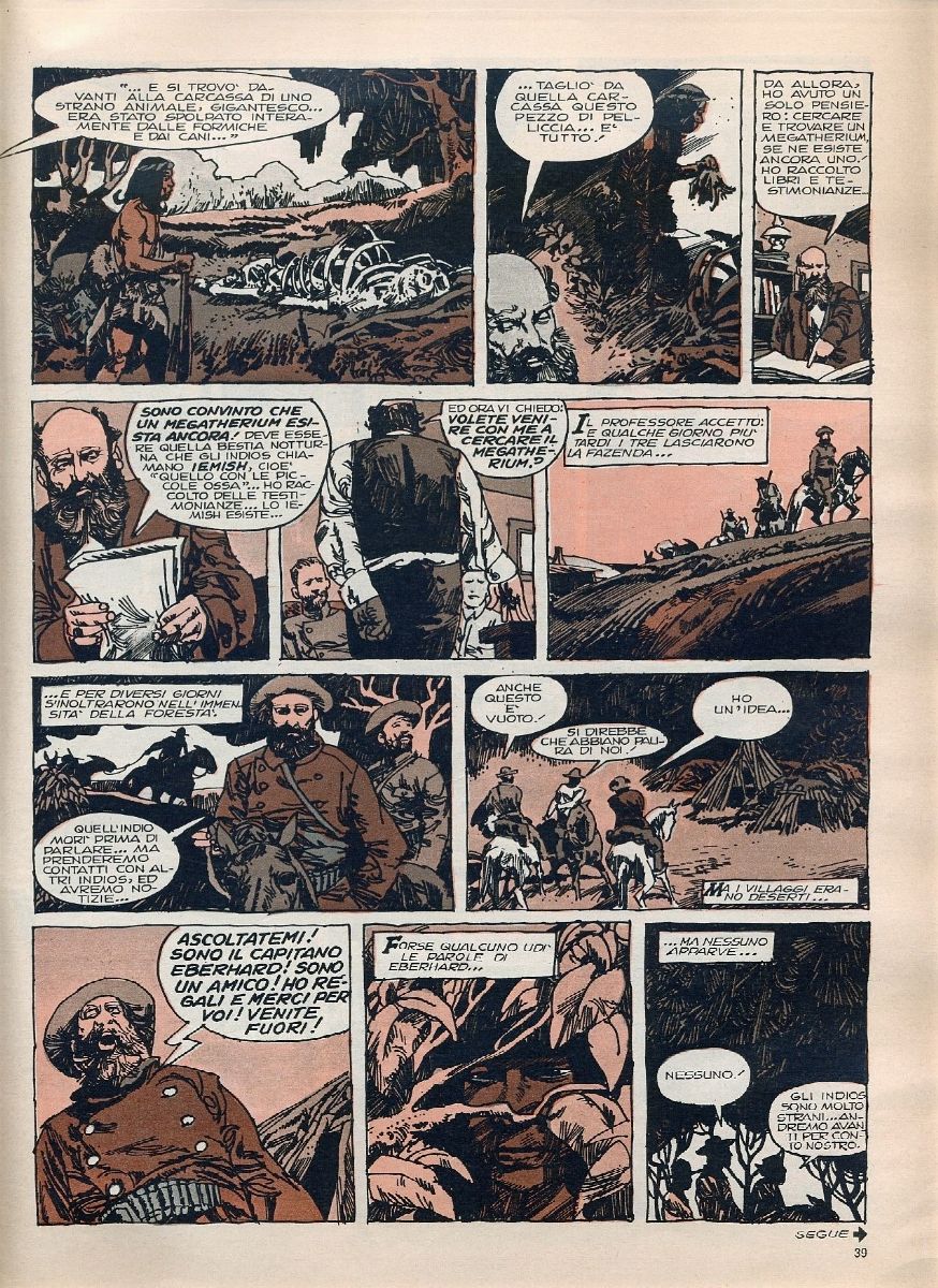 Sergio Toppi - Lo strano caso del megaterio, matita e china su cartoncino