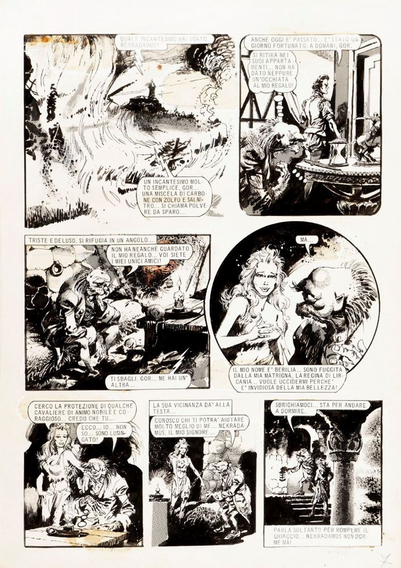 Horacio Lalia - Nekradamus - De venenos crueles y dagas malditas 1976 |  Original Comic Arts & Illustrations | Finarte, casa d'aste