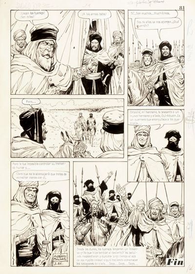 Dago - Alleati dei Tuareg, matita e china su cartoncino, 1983