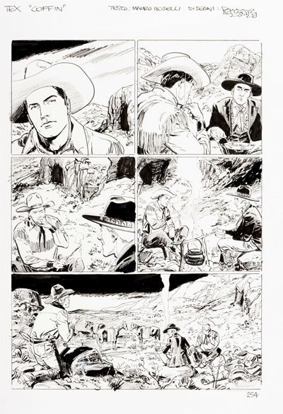 Tex Willer - I trafficanti di Coffin, matita e china su cartoncino