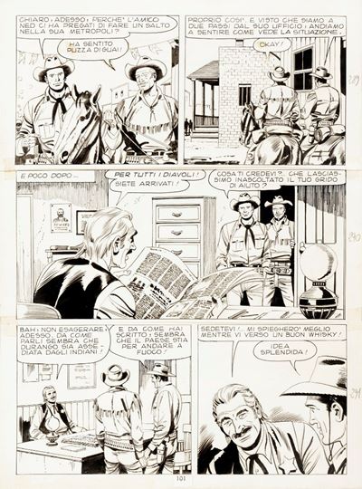Tex - Indian Agency, matita e china su cartoncino