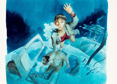 Originale di copertina per 'Tutti gli uomini di Lopez', matita, china e acquerello su cartoncino