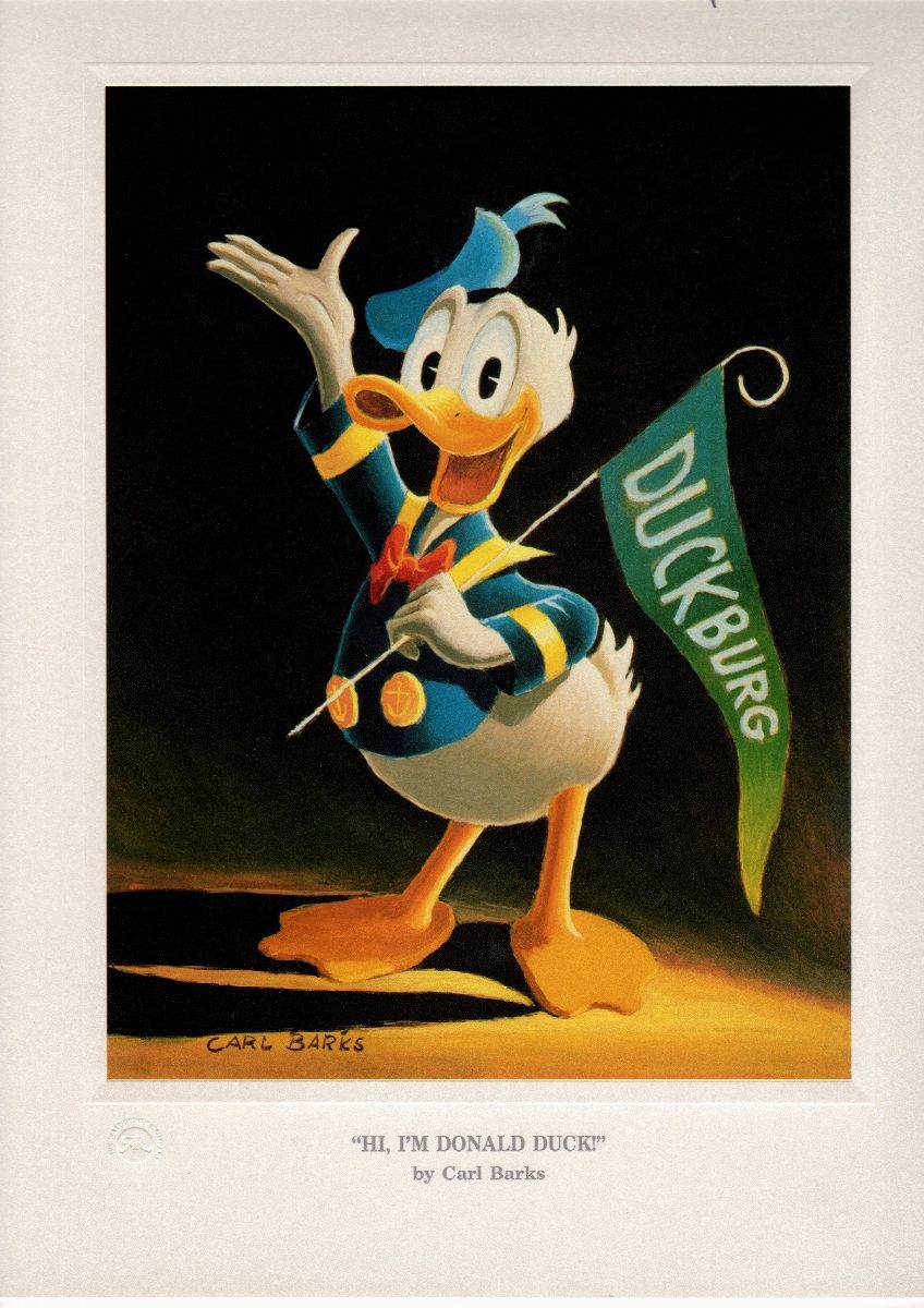 Carl Barks - Hi, I'm Donald Duck, matita e pastello su carta