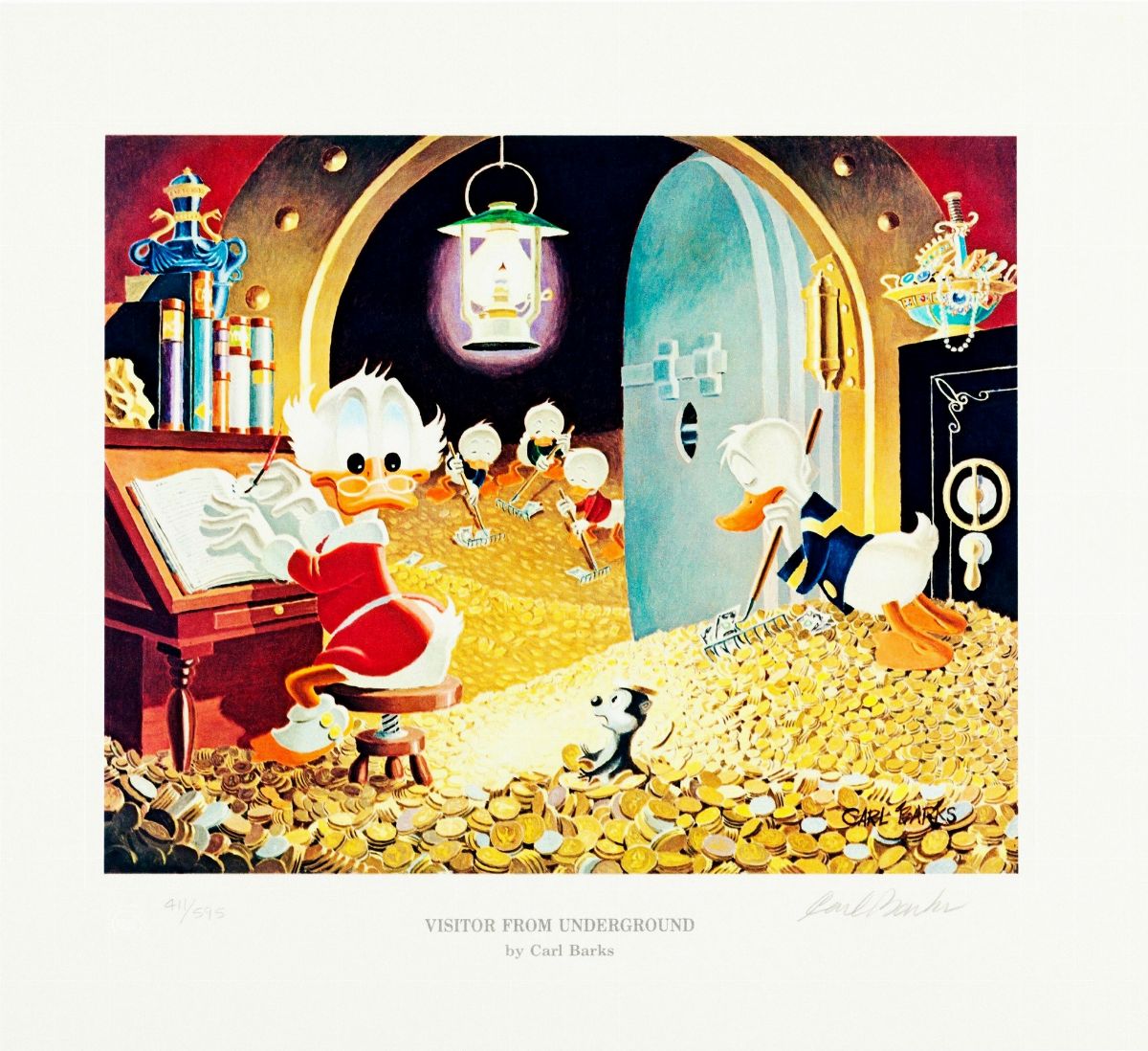 Carl Barks - Disegno preparatorio per 'Visitor from Underground', matita su carta