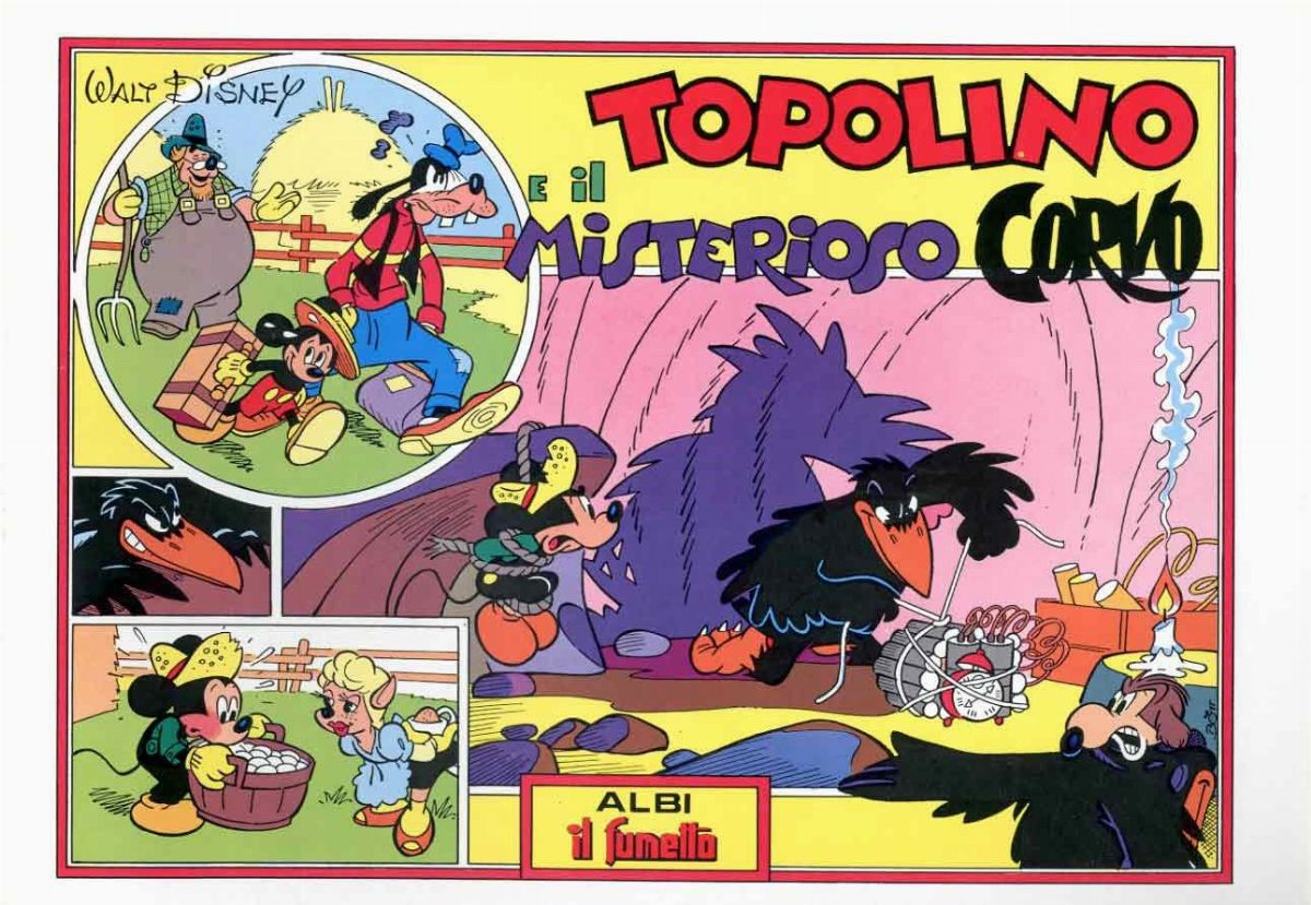 Luciano Bottaro - Topolino e il misterioso corvo, matita e china su cartoncino