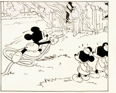 Mickey Mouse - Kept His Promise, matita, china e pastello su cartoncino