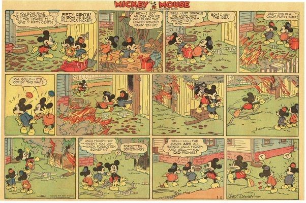 Manuel Gonzales - Mickey Mouse - Kept His Promise, matita, china e pastello su cartoncino