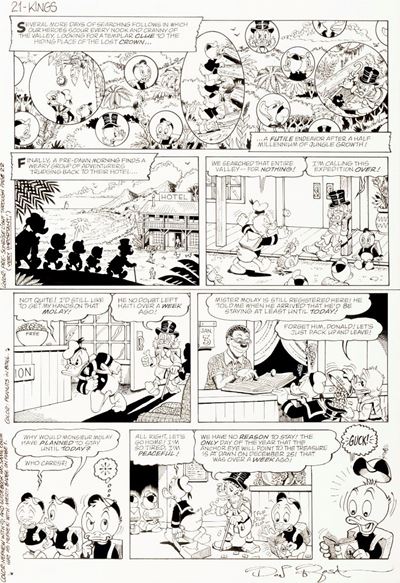 Zio Paperone - La corona dei re crociati, matita e china su cartoncino