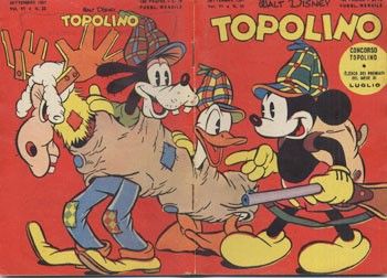 Michele Rubino - Copertina per Topolino n. 33, matita, china e biacca su cartone