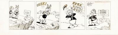 Donald Duck - Striscia giornaliera, matita, china e retino su cartoncino
