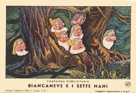 Abelardo Zucchi - Biancaneve e i Sette Nani, china su velina applicata