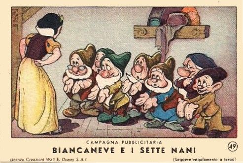 Abelardo Zucchi - Biancaneve e i Sette Nani, china su velina applicata su carta