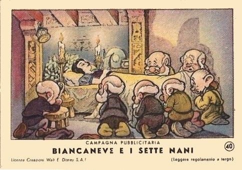 Abelardo Zucchi - Biancaneve e i Sette Nani, china su velina applicata su carta
