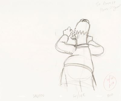 The Simpson - She of Little Faith, matita e pastello su carta