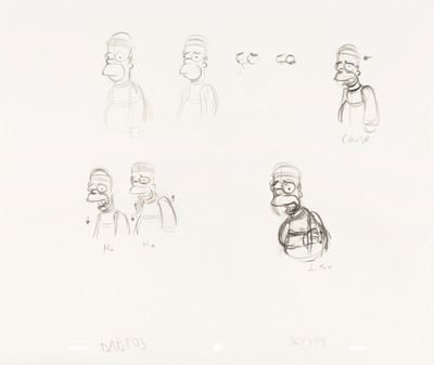 The Simpson - Sweets and Sour Marge, matita su carta
