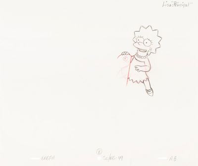 The Simpson - Scuse Me While I Miss the Sky, matita e pastello su carta