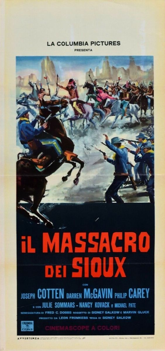 Ercole Brini - Il massacro dei Sioux, tempera su cartoncino