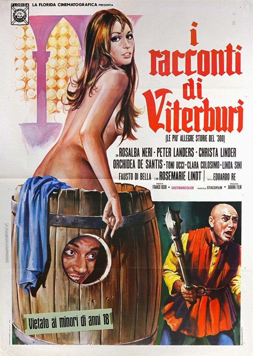 Renato Casaro - Bozzetto per la locandina del film 'I racconti di Viterbury', tempera su cartone