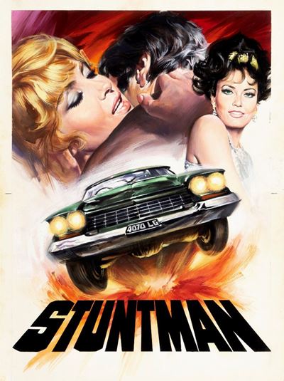 Bozzetto per la locandina del film 'Stuntman', tempera su cartone