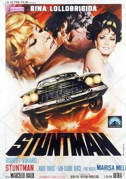 Renato Casaro - Bozzetto per la locandina del film 'Stuntman', tempera su cartone