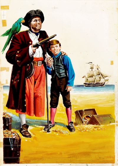 Bozzetto per 'L'isola del tesoro', tempera su cartone
