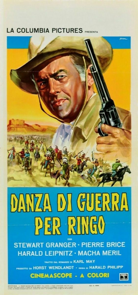 Mario Piovano - Bozzetto per la locandina del film 'Danza di guerra per Ringo', tempera su carton...